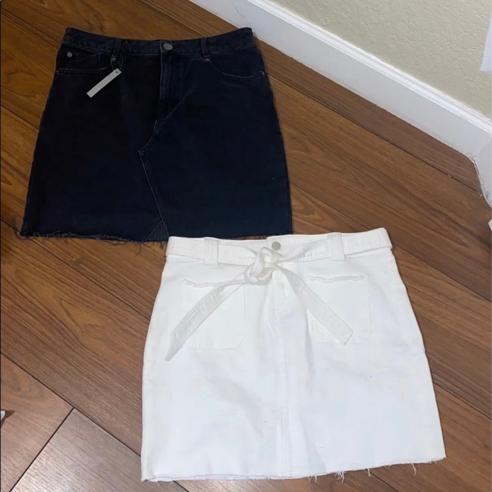 Black & White Denim Skirt
